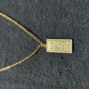 Gold Tone Leo Zodiac Sign Pendant Chain Layered Statement Necklace